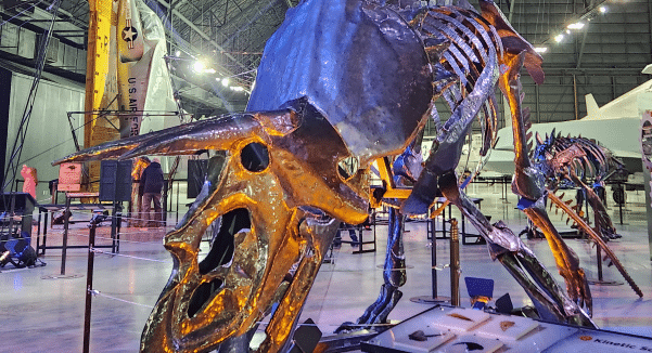 An exhibit featuring dinosaurs.