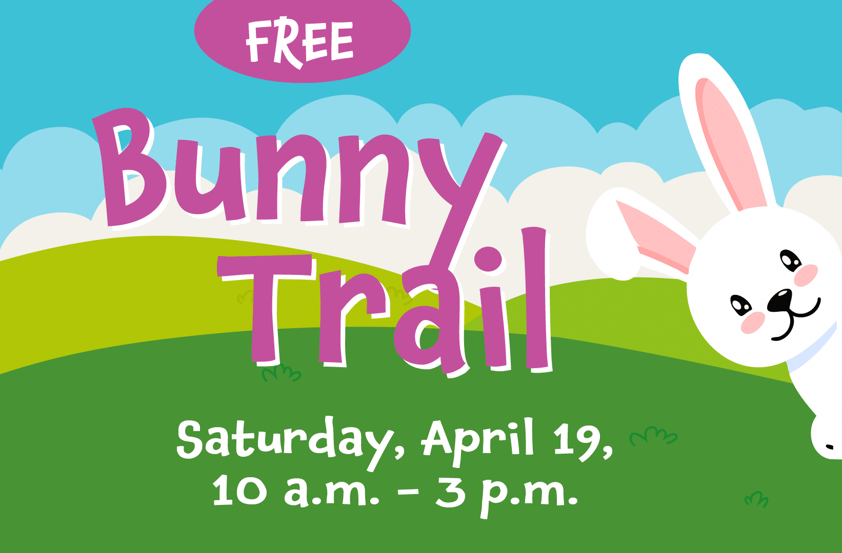 Graphic promoting the Bunny Trail on April 19.
